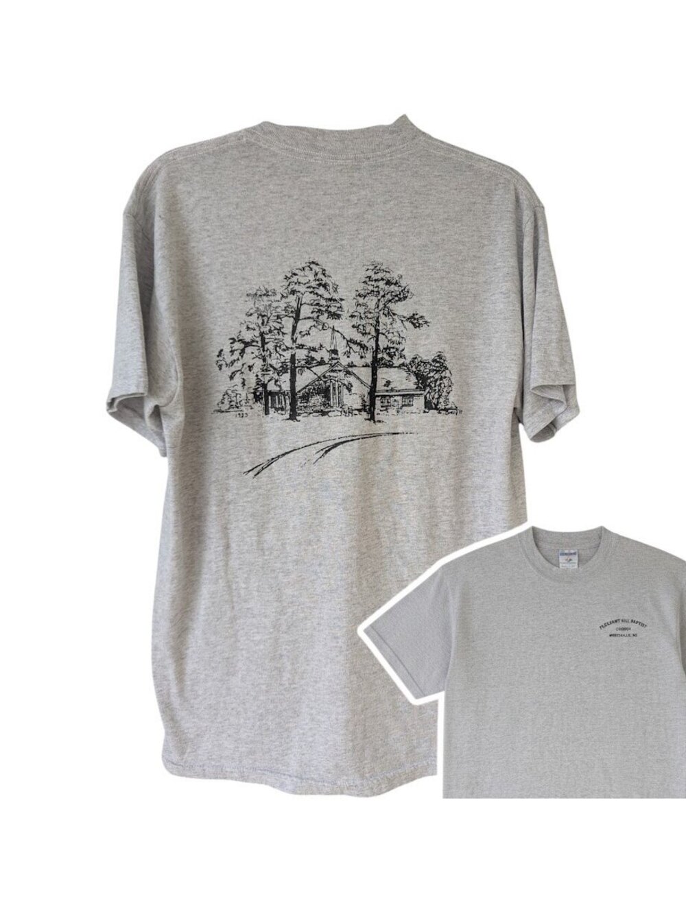 Vintage Jerzees Pleasant Hill Baptist Church T-Shirt Medium Gray Whitevile NC